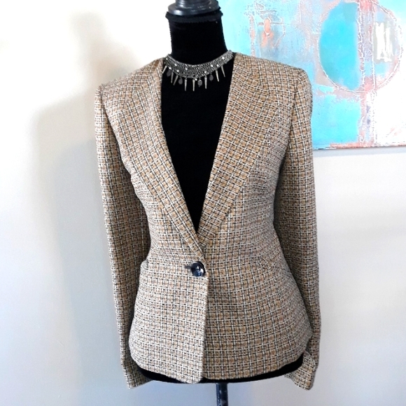 Kasper/ Single Button Front/Tweed Blazer - Picture 8 of 16